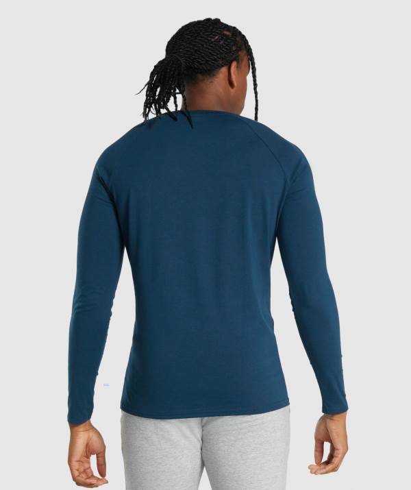 Panske Mikiny Gymshark Critical 2.0 Long Sleeve Námornícka Modrá | SH1295837